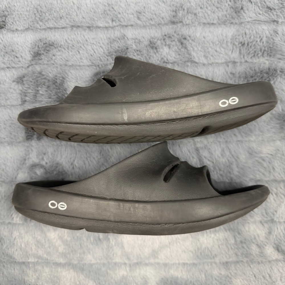 Oofos Ooahh Recovery Slides Black Sandals Womens 8 Mens 6 EU 39